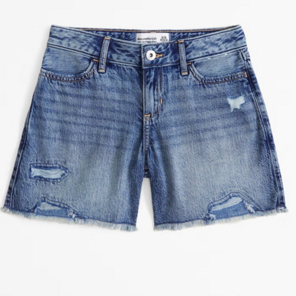 Abercrombie Blue Distressed Jean Shorts - Girls Size L